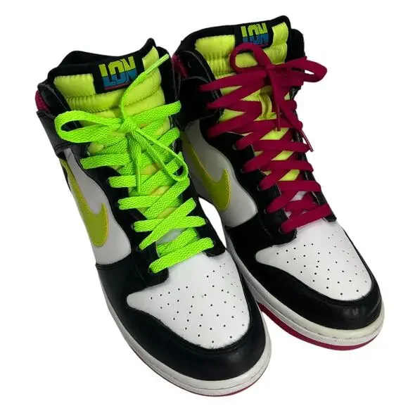 NIKE Dunk High "London" Fireberry Volt Shoes Mens Sneakers - Picture 3 of 13